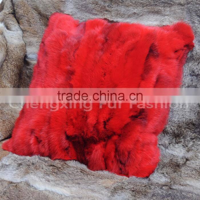 CX-D-17 40x40cm Europe Fashion Patchwork Rabbit Fur Cushions Home Decor Pillow