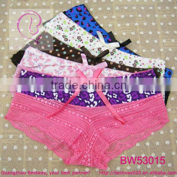 Sexy women pink lace underwear model