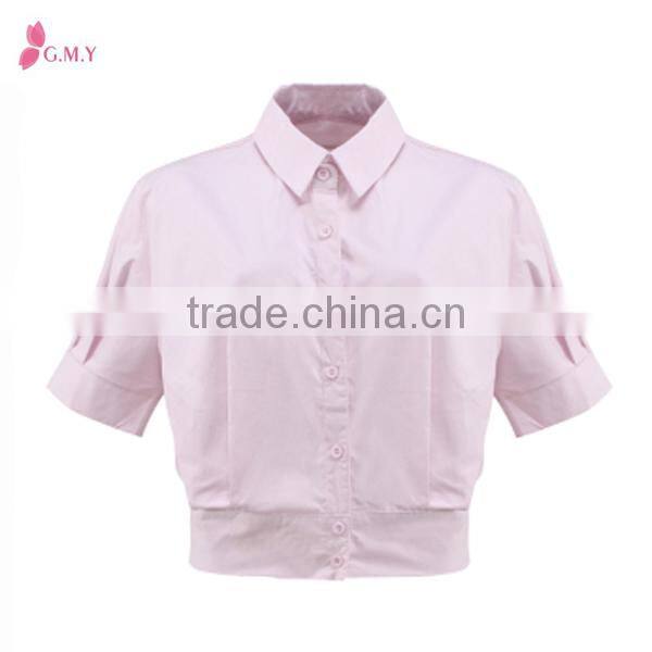 Summer New Design Plain color Short Sleeve Polo Shirts for Women / women blouse