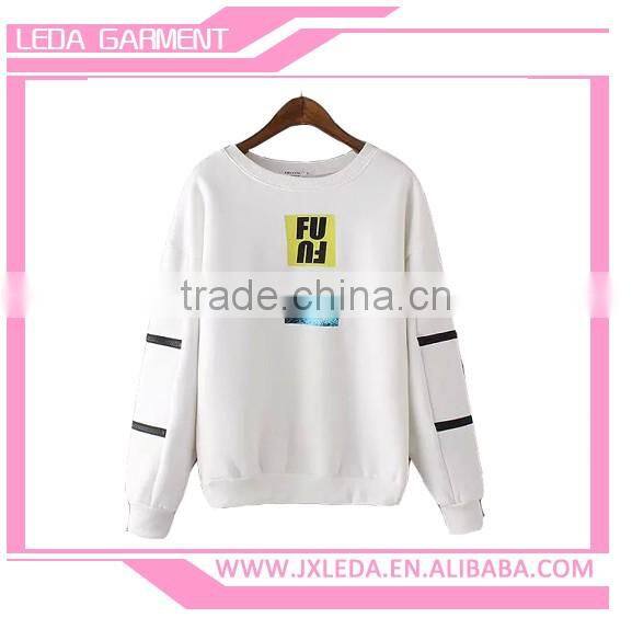 Special design no zipper hoodie jacket,printing crewneck hoodie