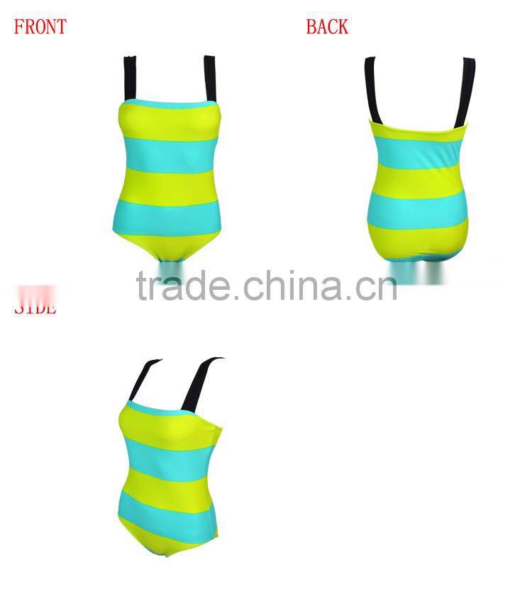 custom sublimation print fabric one piece girl's swimwear