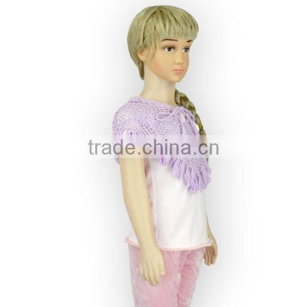 Wholesale Kids Purple Color Crochet Coat Hotesale Shawl Low MOQ Kids Clothes Manufacturer in China