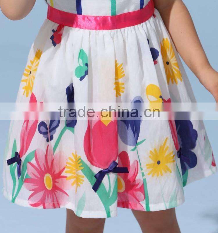 2017 New Arrival Lovely Floral Girl Dresses Fashion Sleeveless Summer Princess Party Dress