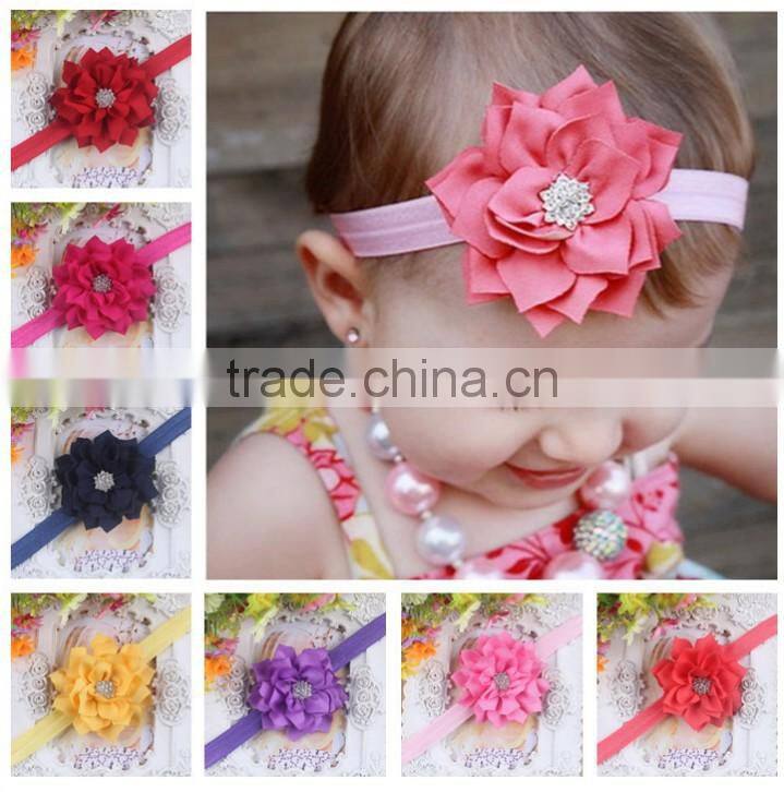 2017 cute large bow hair accessory knitted baby headband gold and silver metal material messy bow headband sweet girls headband