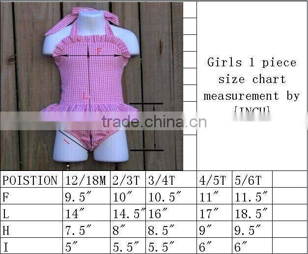 Girls One Piece Ruffle Toddler kid Seersucker Swimsuit