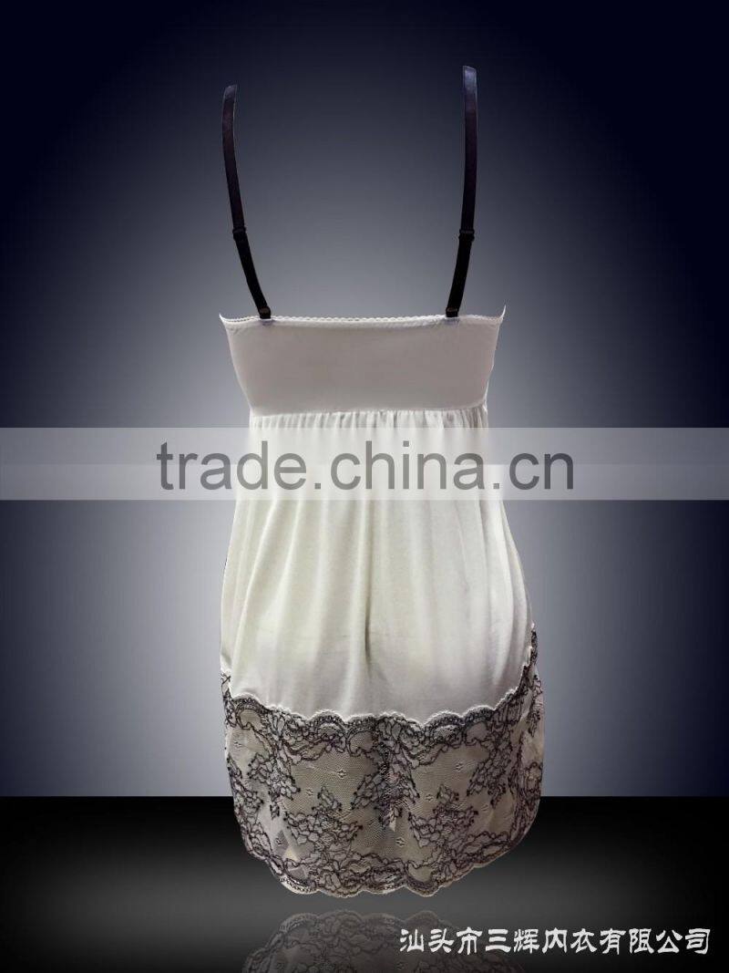 2016 Newest designs sexy baby doll with fantasitic decorative flower and lace