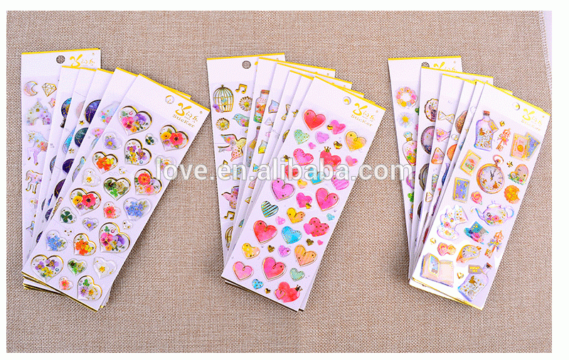 Custom children carton sticker cheap epoxy/pvc/pet sticker die-cut adhesive sticker