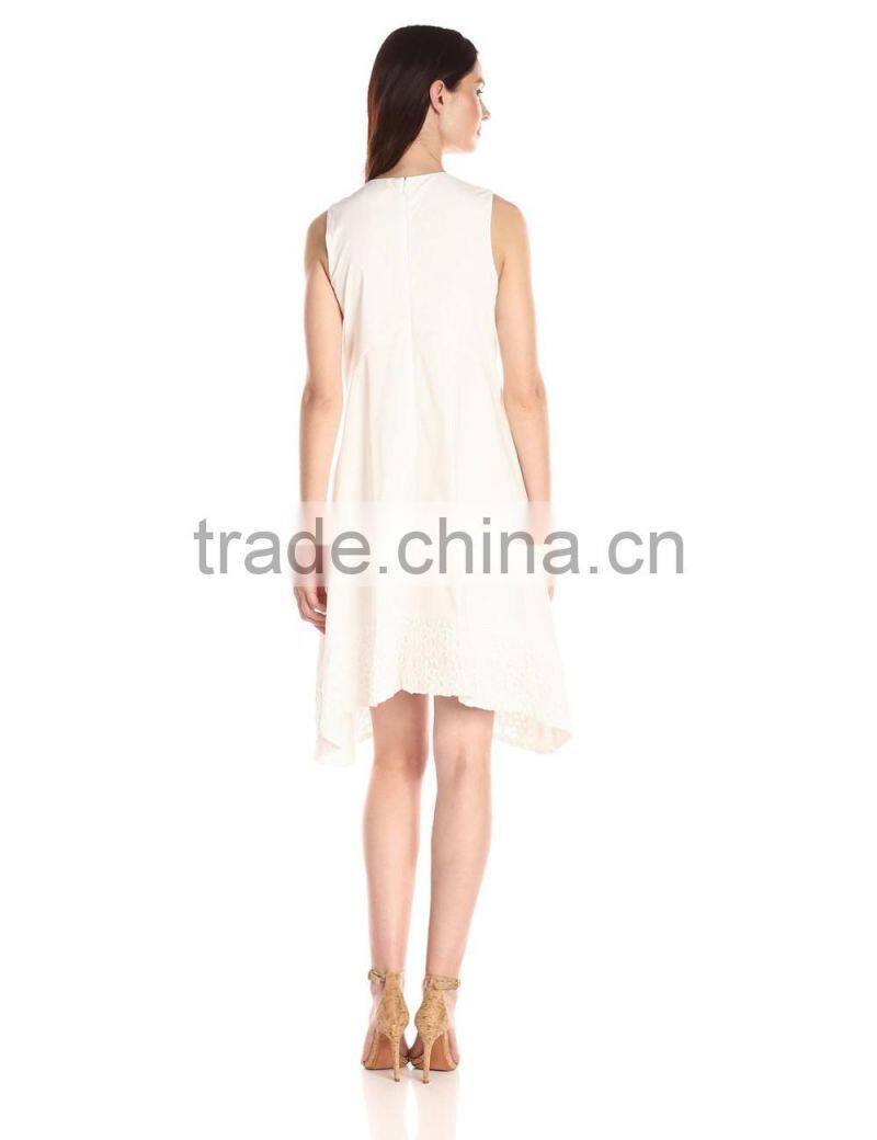 Women's Kerchief Hem Swing Blue,Beige,Off-white Dress