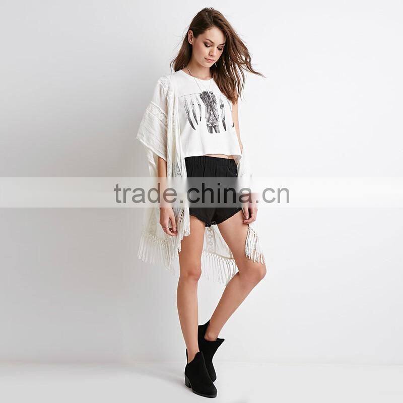 oem service custom sexy retro printed raw cuff sleeveless crop tops/t shirt