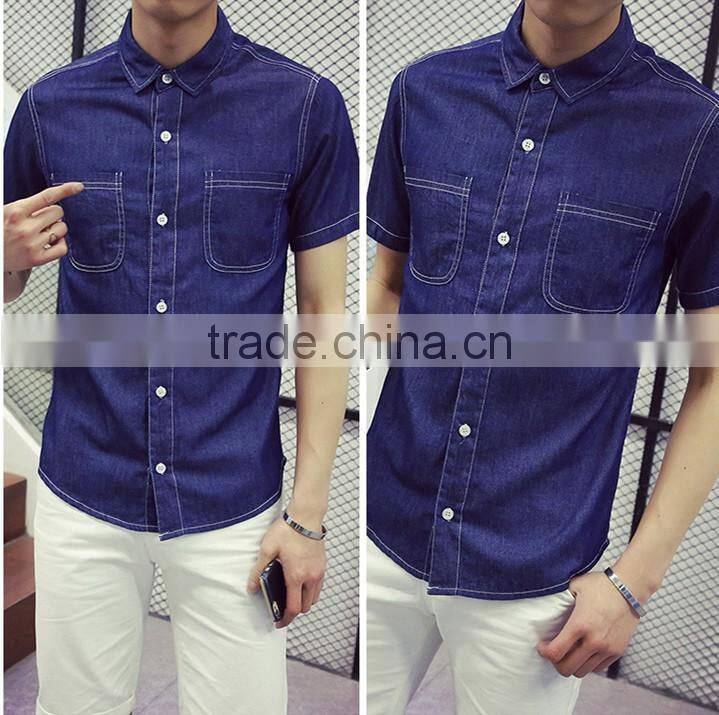 Short sleeve shirt retro plus-size half sleeve lining cowboy clothing