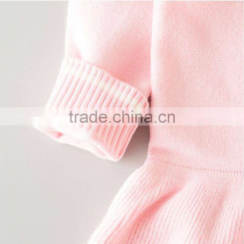 New Fashion Children Round Collar Long Sleeve Knitting Sweater Girl Pullover