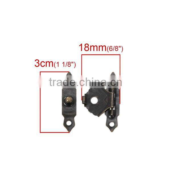 Iron Based Alloy Case Locks Antique Bronze 30mm x 7mm 29mm x18mm