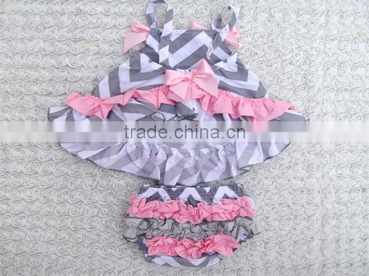 Wholesale orange camo ruffle toddler baby girls top & bloomer set M5040606