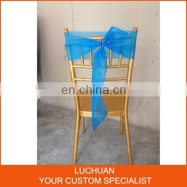 New Arrival Cheap Wedding Decorative High Quality Aqua Chair Sashes