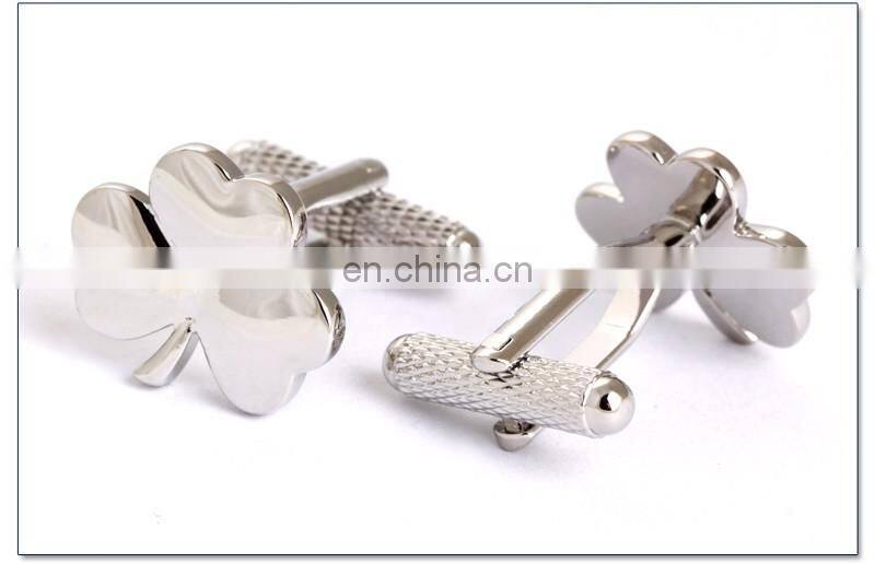 SHAMROCK CLOVER CUFFLINKS IN SILVER