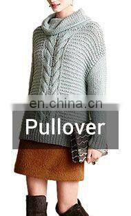 Women Woolen Handmade Kintted Pullover Oversized Chunky Turtleneck Sweater