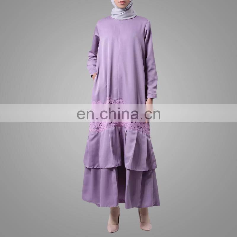 Newest abaya muslim dresses islamic lace clothing for women