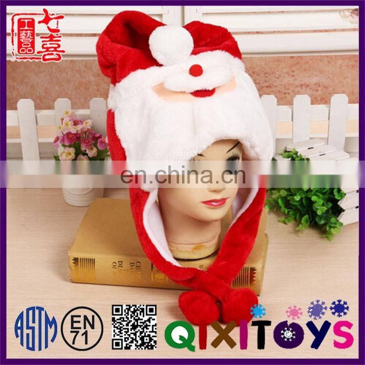 Custom made cute christmas hat decoration special animal shaped personalized christmas design plush hats