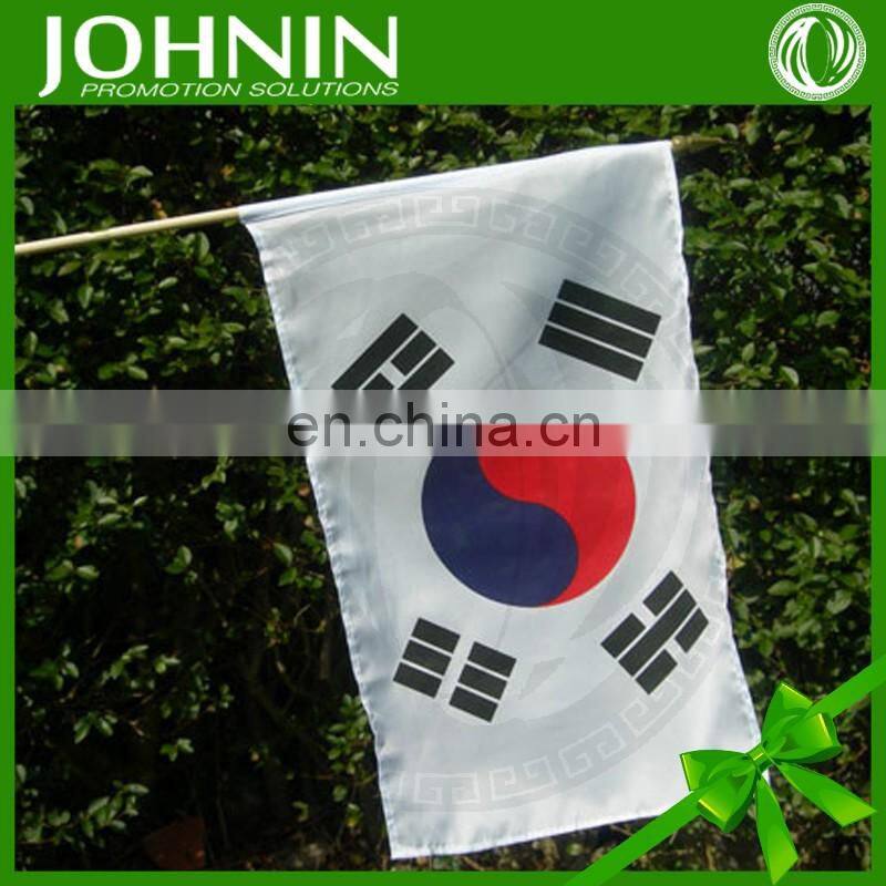 cheap custom polyester korea national hand shaking flag on stick