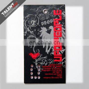 custom Thick card silver eyelet Price Tag for garment