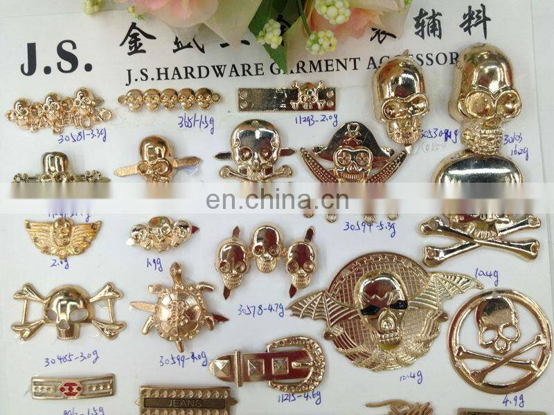 hot sell skull butterfly rose JEEP logo metal garment accessories sew on or pin on or nail on clothing bags or shoes