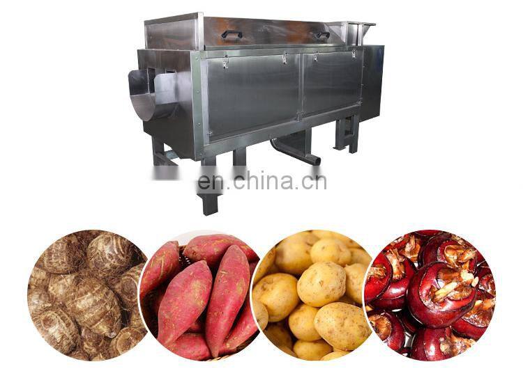 Powerful one process brush vegetables fruits cassava peeling and washing machine