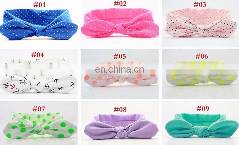 Bohemian mermaid cotton girl baby bow headband wave point turban twist head wrap twisted knot soft newborn baby headband
