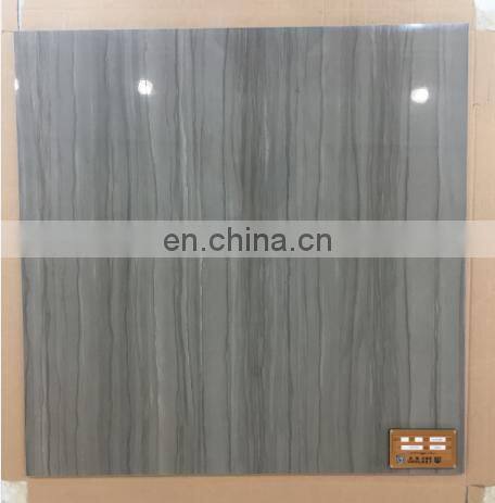 Gray color wooden look polished marble glazed tile for flooring ceramics
