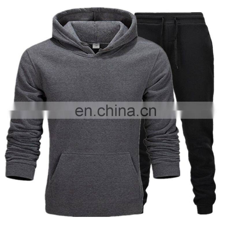 Men's and women's sweater sports hoodie plus size training fitness jogging suit 2-piece custom printing