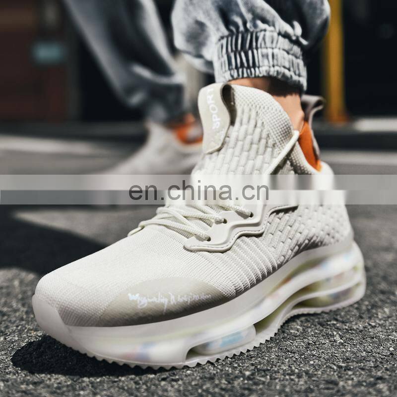 2021 spring and autumn new cross-border trend three air cushion avant-garde luminous men's casual plus size sneakers
