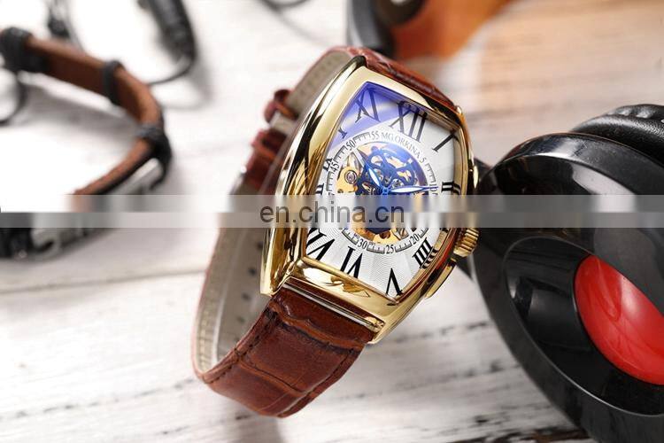 MG.ORKINA MG091 Fashion Watches For Mans Analog Automatic Mechanical 2019 Latest Leather Strap Men Watch Clock