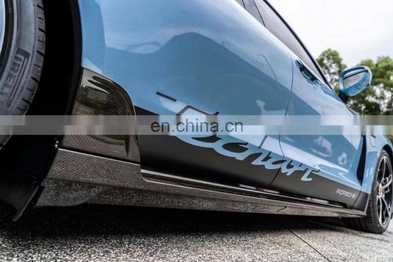 Runde Carbon Fiber Material For Porsche Taycan Techart Style Body Kit Front Lip Rear Lip Side Skirt Spoiler Side Mirror Shell