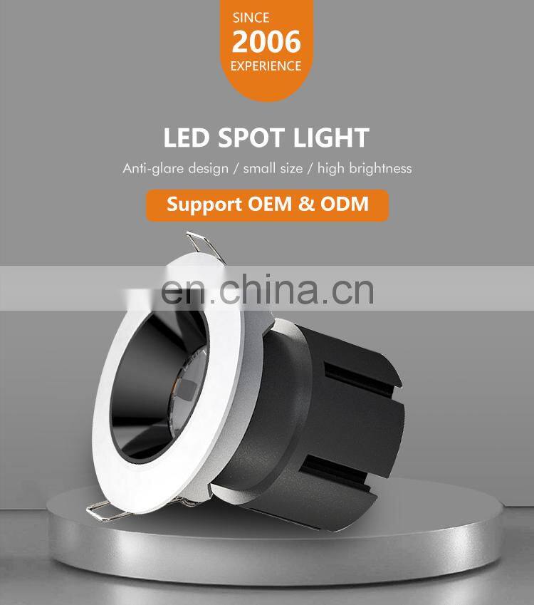 Ultra Thin High Brightness Anti-glare Aluminum Plastic Hotel Home 7w Led Spot Ceiling Lights