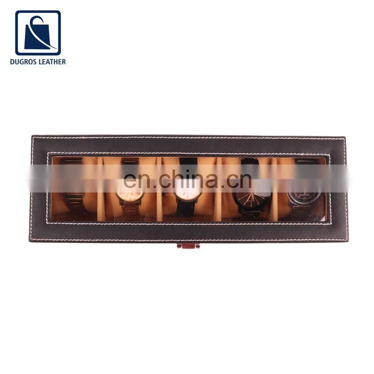 Lock Closure Type Nickle Fitting Unisex Genuine Leather Watch Box from Reputed Supplier