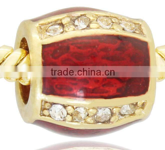 customized hand enamel crystal paved Easter egg bead