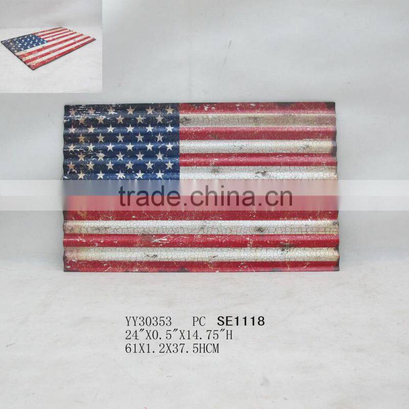 wave shape USA flag metal wall arts