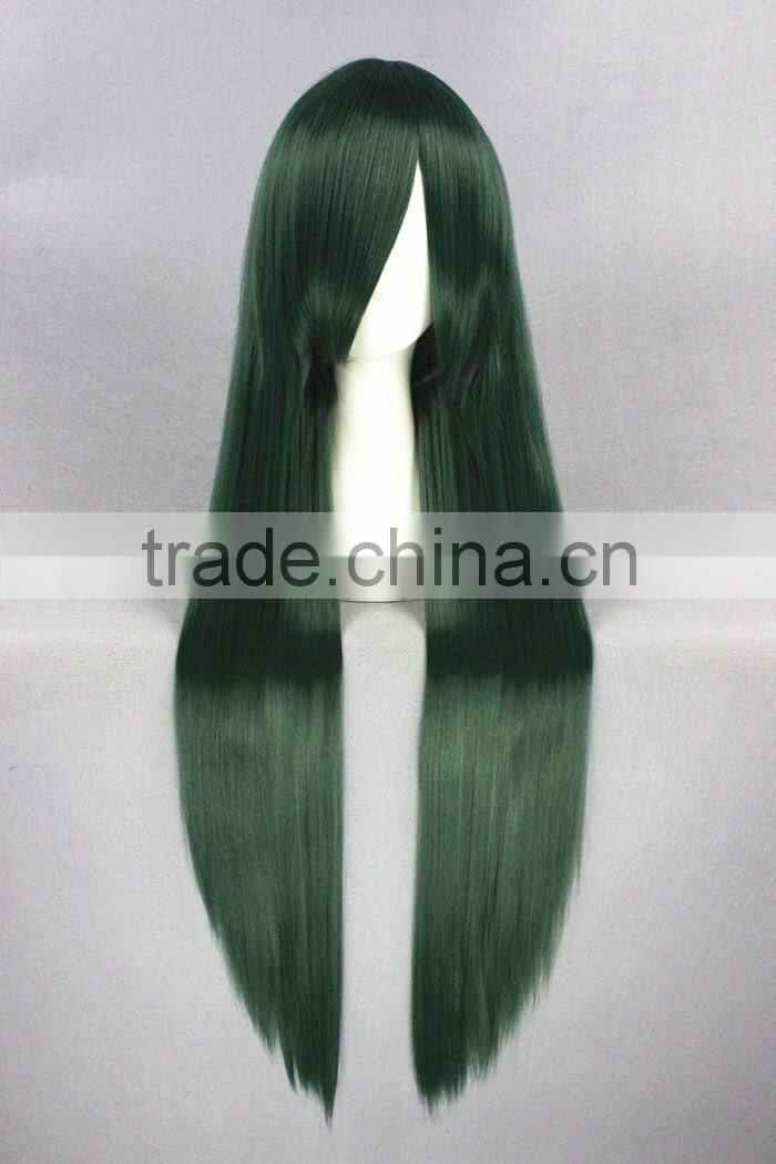 High Quality 100cm Long Green Mixed Wigs Straight Mima Cosplay Hair Wigs Synthetic Anime Wig Party Wig