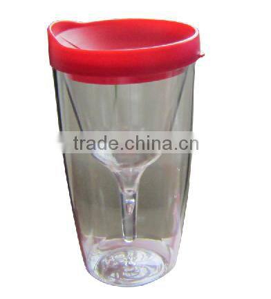Hot Sale Double wall plastic wine mug with novel disgn