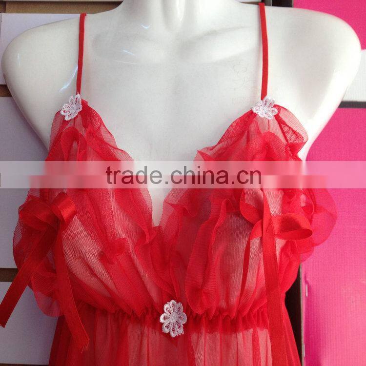 1.23USD Sexy Yough Ladies Transparent Appeal Sleepwear/Pyjamas Set With G-string (qqsy017)