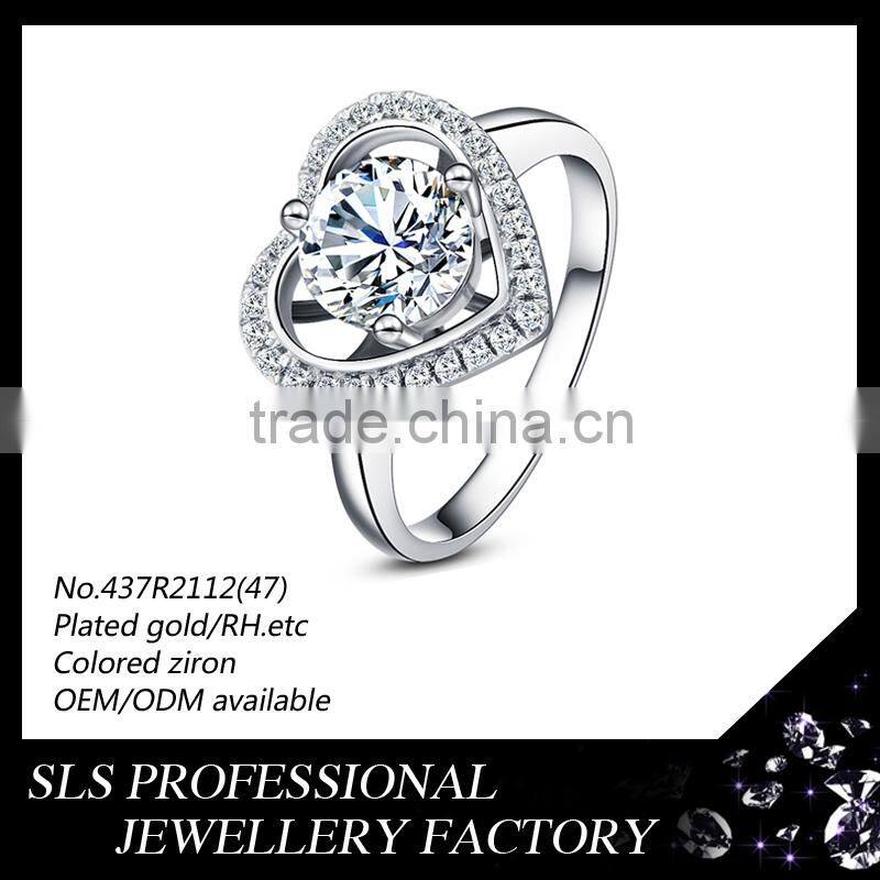 2015 new design jewelry sterling silver wedding ring with white gold plated braided wedding ring