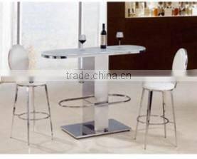 cheap stainless steel bar stool table set
