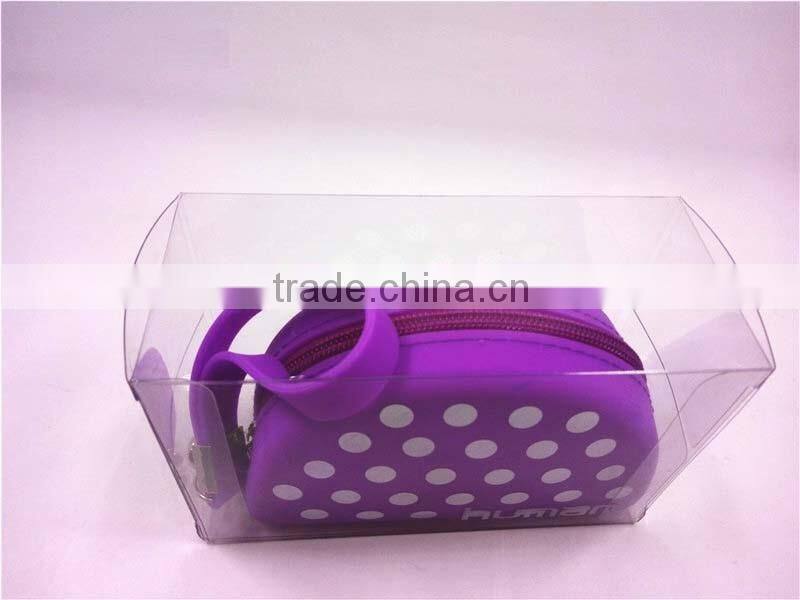 Top Quality Unique Zipper Design Wallet Plastic Coin Pocket Soft Rubber Coin Purse