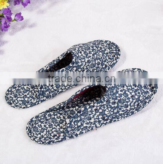 2015 Summer Fashion Slipper Shoes Custom Printed Cotton Quilting Fabric Woman Cotton Slipper