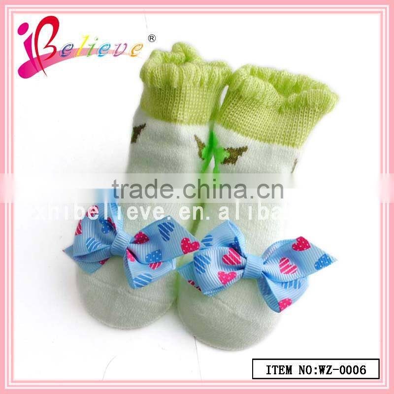 100% cotton thin socks wholesale elite socks,baby socks with ribbon bow