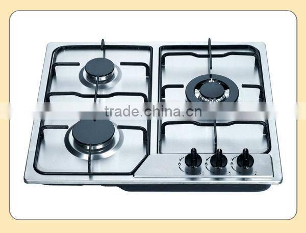 Gas stove with 3 burners