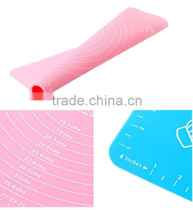 Silicone Pastry Mat with Measurements,Pastry Rolling Mat,Reusable Non-stick Silicone Baking Mat