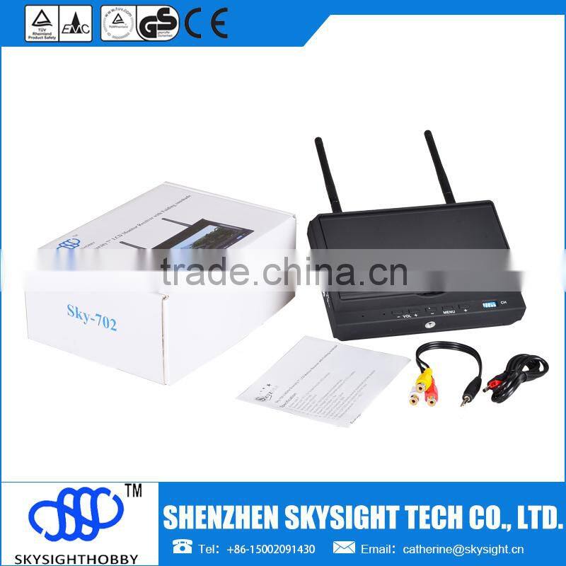 SKY-702 All-in-one 7in FPV Monitor 32CH 5.8G Wireless Diversity Receiver with Sun-hood Phantom