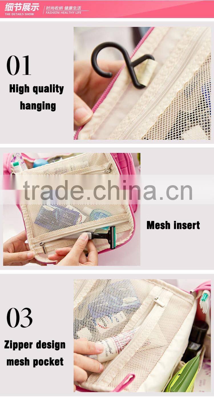 2016 Wholesale Promotional Hanging Custom Travel Cosmetic Toiletry Pouch Bag