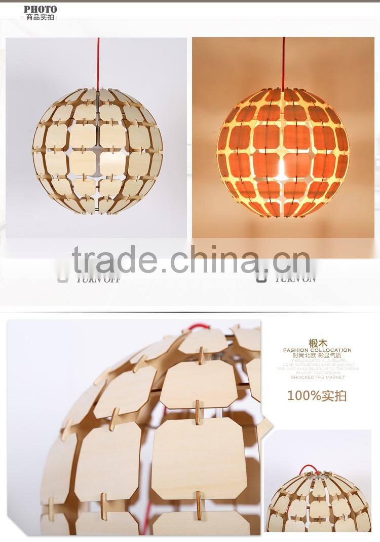 Hot sale wood art decor pendant pine cone lamp wood chandelier light JK-8005B-31 LED pendant light