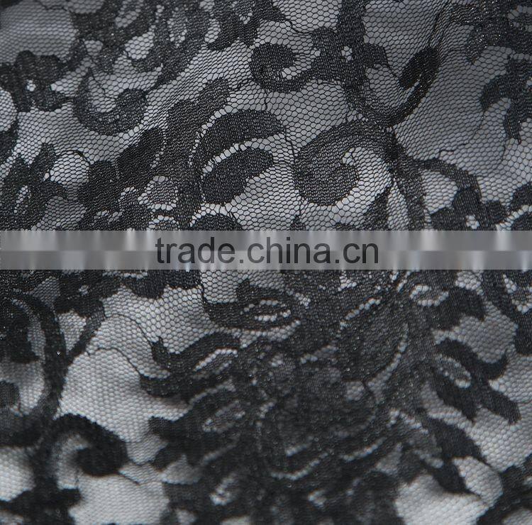 wholesale cheap black 100 poly voile lace dress making fabric for sexy grown dress